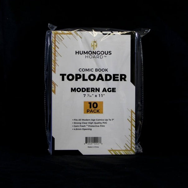 Modern Comic Book Top Loader w/Gem Fresh Protective Film Pack (10 Holders) - Humongous Hoard