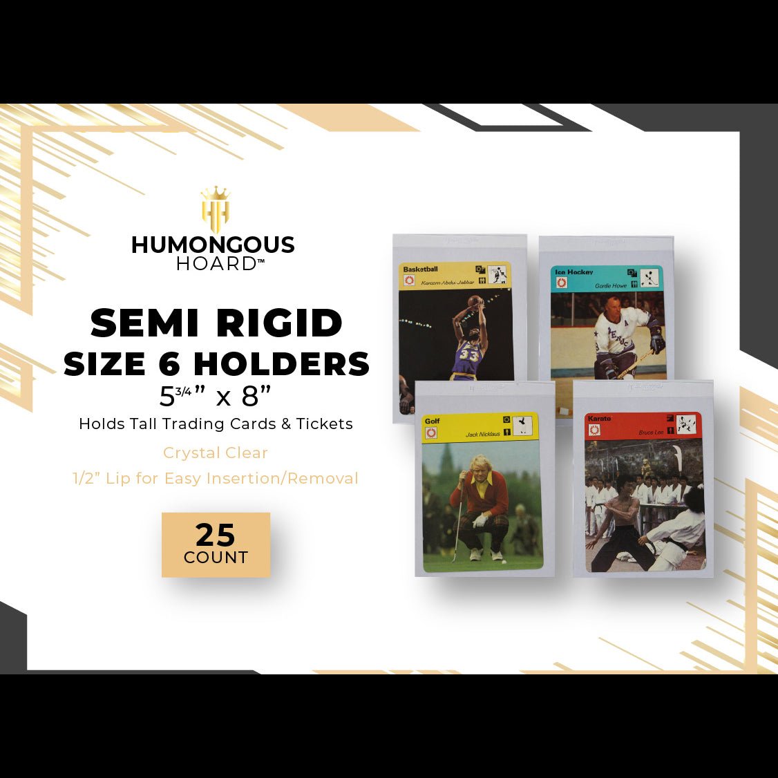 Semi Rigid Card Holders (Size 1 - 9) 6 Pack - Humongous Hoard