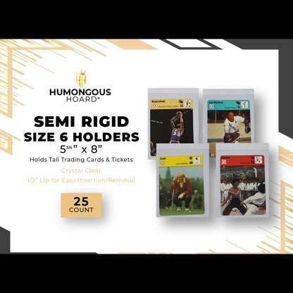 Semi Rigid Card Holders (Size 1 - 9) 6 Pack - Humongous Hoard