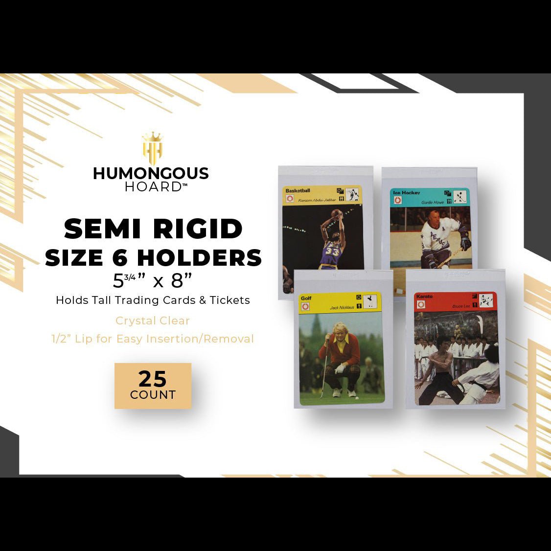 Semi - Rigid Photo & Document Holders (Sizes 6 - 9) 6 Pack - Humongous Hoard