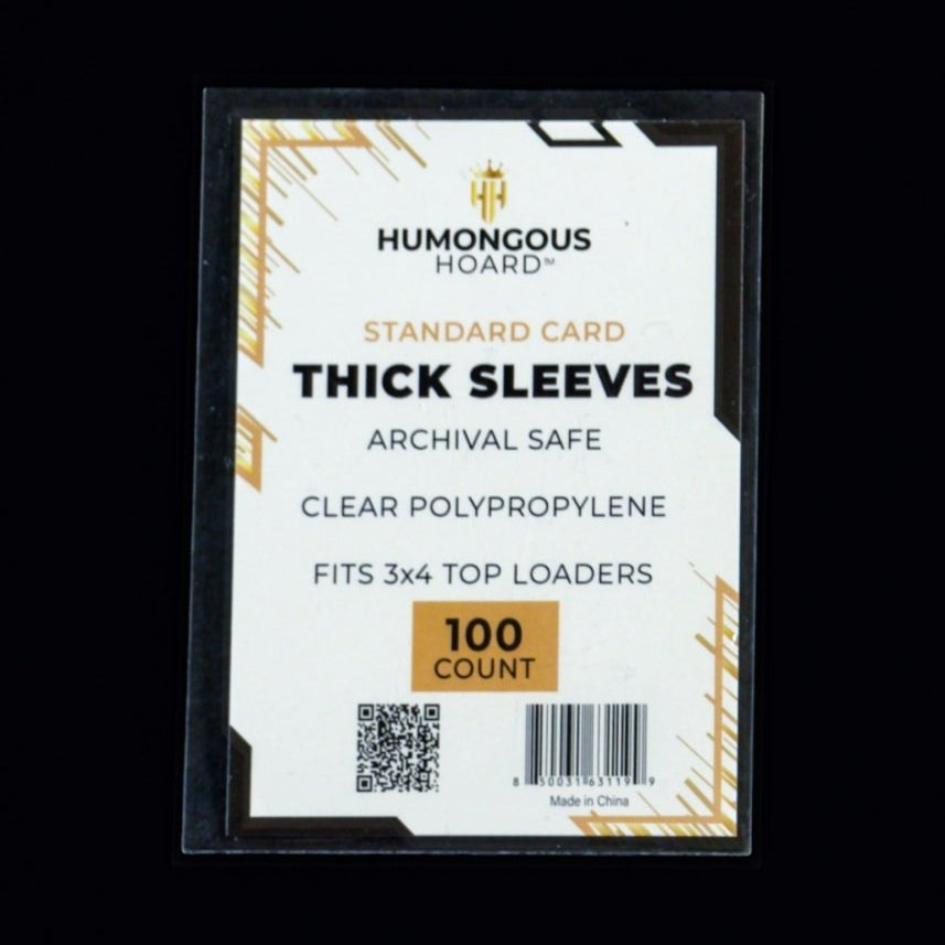 Oversized Card Sleeves 100-Pack Humongous Hoard Card Sleeves - Extra Thick For Cards Up To 130 Points, Standard Size Humongous Hoard Semi Rigid Oversized Card Sleeves 100-Pack Humongous Hoard Card Sleeves - Extra Thick For Cards Up To 130 Points, Standard Size Humongous Hoard Semi Rigid