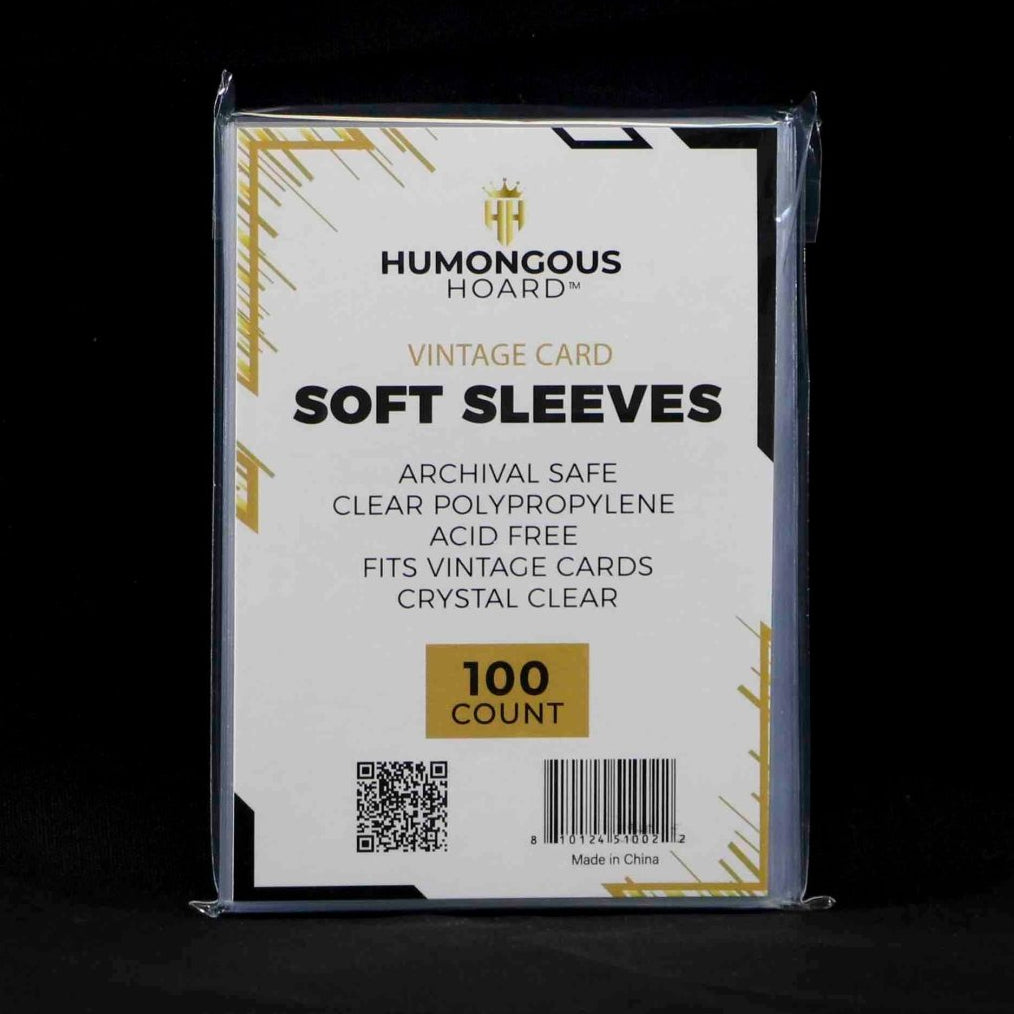 Card Sleeves 100-Pack Humongous Hoard Thick - Holds Cards Up To 130 Pt.,  Soft Protection For Trading Cards & Collectibles Humongous Hoard Team Bags