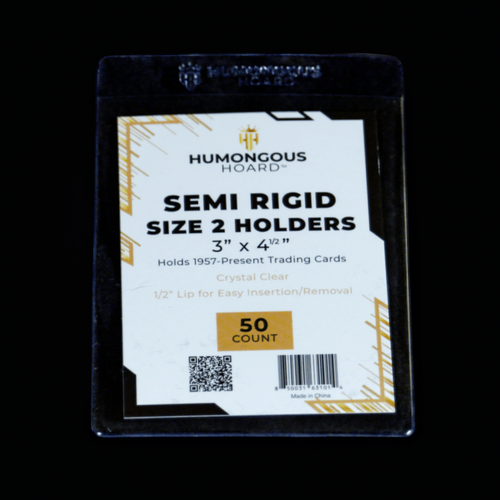 Semi Rigid Card Holders Size 2 Pack (50 Holders) - Humongous Hoard