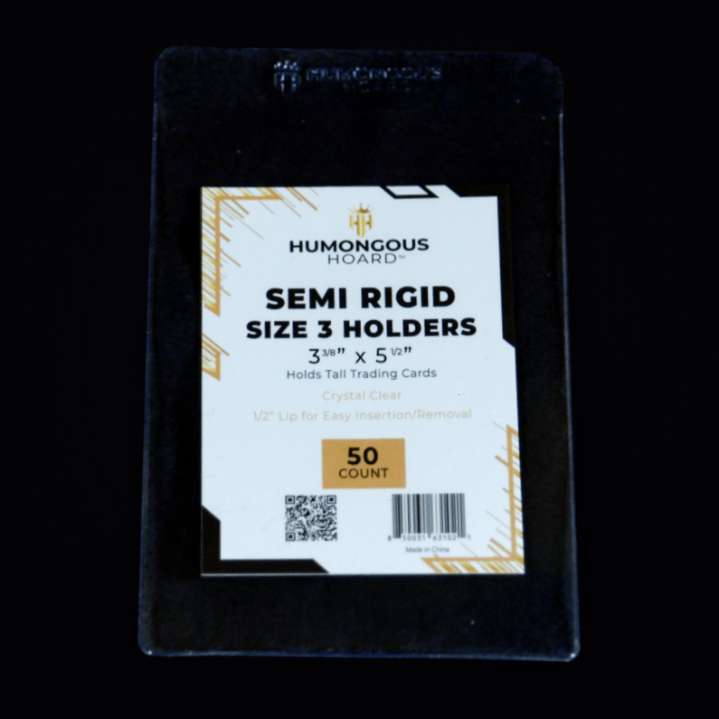 Semi Rigid Card Holders Size 3 Pack (50 Holders) - Humongous Hoard