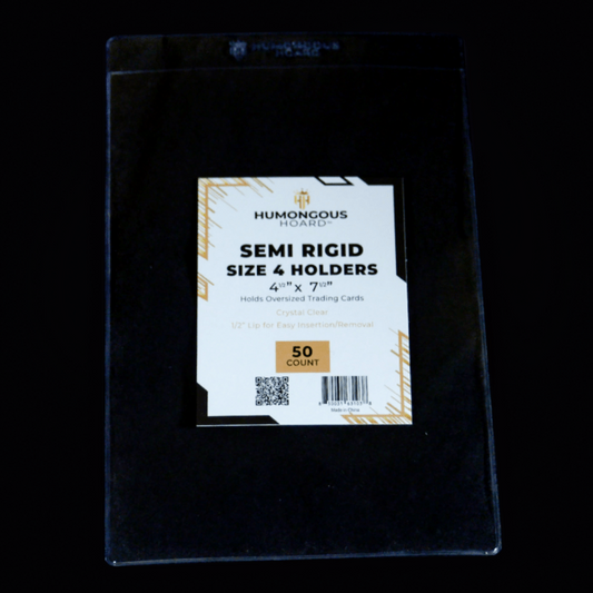 Semi Rigid Card Holders Size 4 Pack (50 Holders) - Humongous Hoard