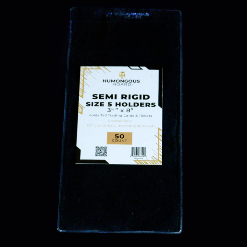 Semi Rigid Card Holders Size 5 Pack (50 Holders) - Humongous Hoard