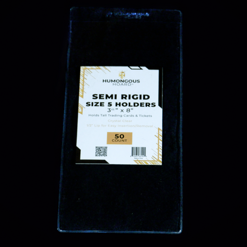 Semi Rigid Card Holders Size 5 Pack (50 Holders) - Humongous Hoard