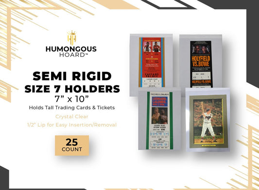 Semi Rigid Card Holders Size 7 Pack (25 Holders) - Humongous Hoard