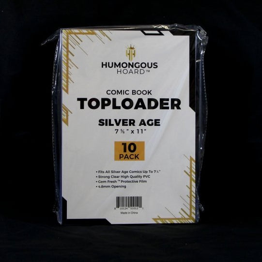 Silver Comic Book Top Loader w/Gem Fresh Protective Film Pack (10 Holders) - Humongous Hoard